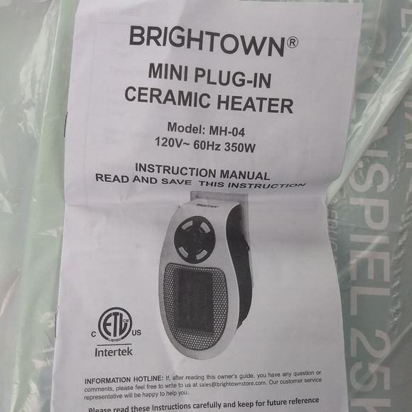 MINI SPACE HEATER - BRIGHTOWN - Wall Plug-in Small - Picture 5 of 5